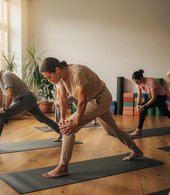 Foto del profesor/a impartiendo clase de yoga y pilates